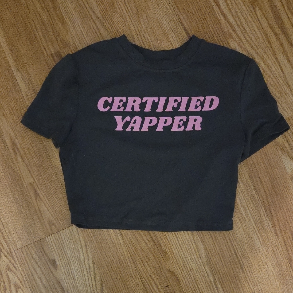 Certified Yapper Kids Black T-Shirt